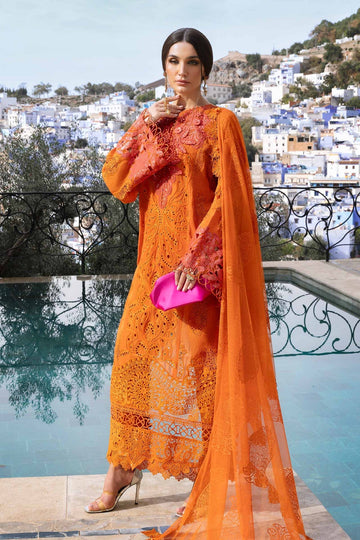3 Piece Unstitched Embroidered Paper Cotton Suit - D-2505-B